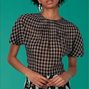 Diane von Furstenberg Pintuck Cropped Blouse